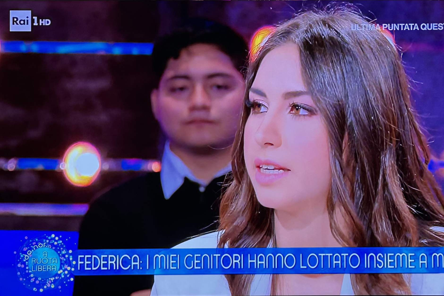 Federica ospite su Rai 1 a "Da Noi a Ruota Libera"